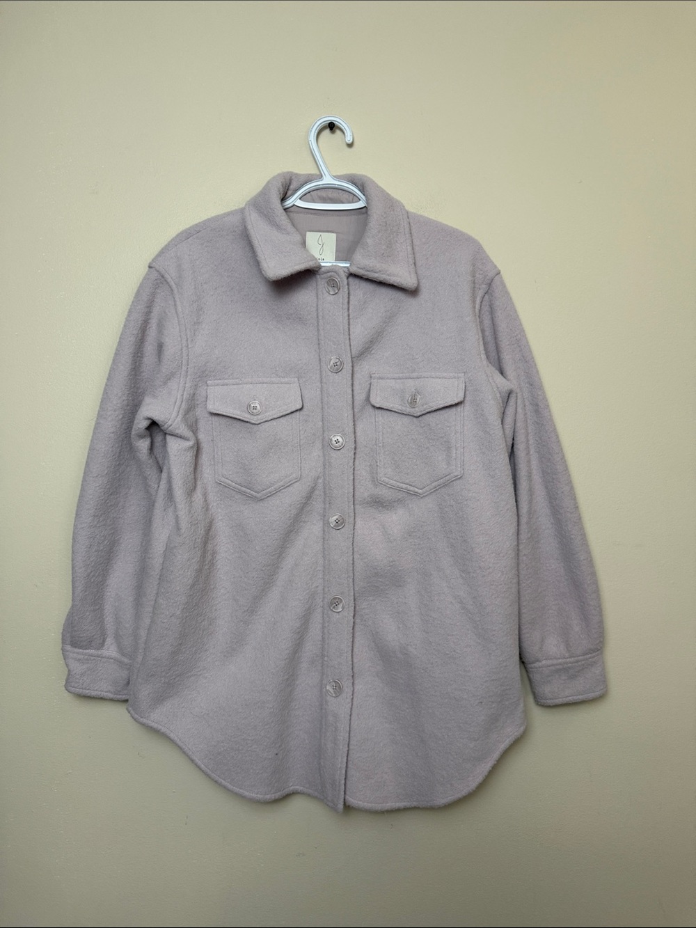 Joie Button-Front Shacket in Light Mauve size M